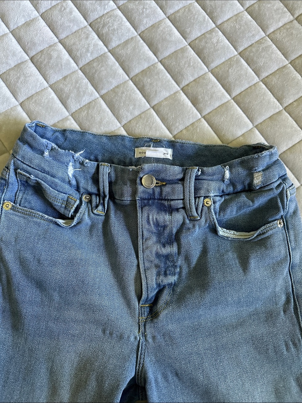Good American High-Rise Light Blue Denim Jeans